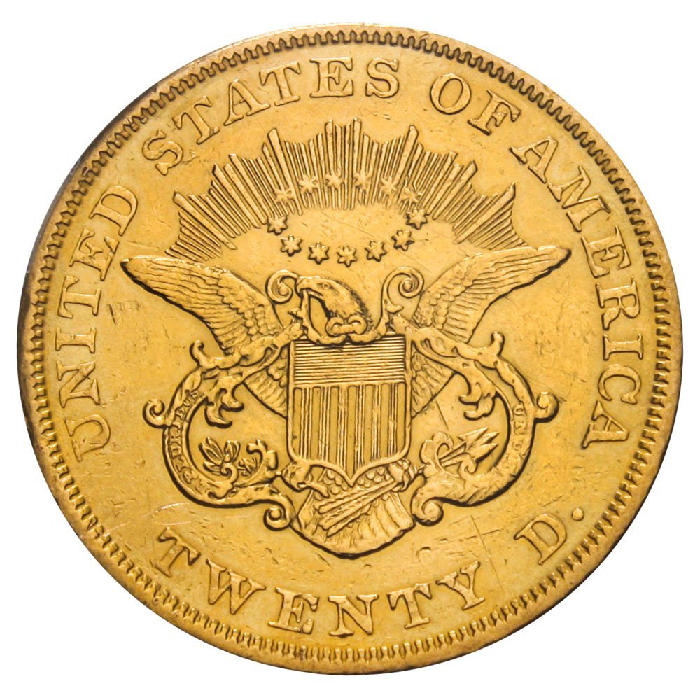 1853 P $20 Liberty Gold 1853/2 Twenty Dollar PCGS 98