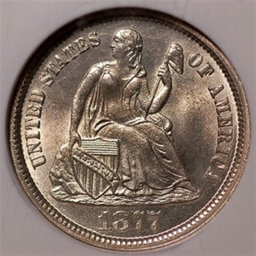 Rare coin for sale: 1877 CC Liberty Seated Dime NGC / CAC MS64