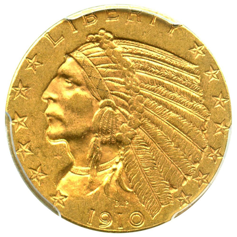 rare coin for sale: 1910 P $5 Indian Gold Five Dollar PCGS AU58