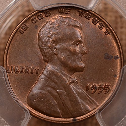 Rare error coin for sale: 1955 DOUBLE DIE LINCOLN CENT PCGS CERTIFIED MS-62