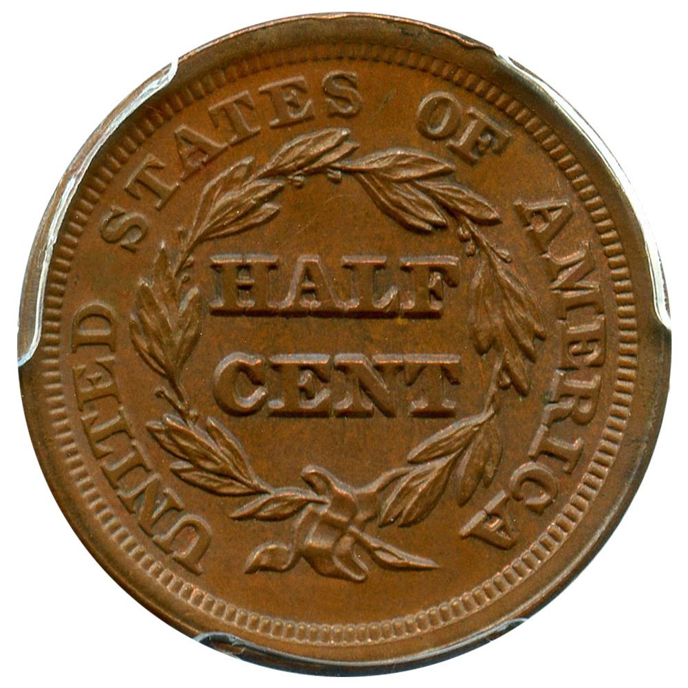 1853 P Half Cents Half Cent MS66 PCGS BN