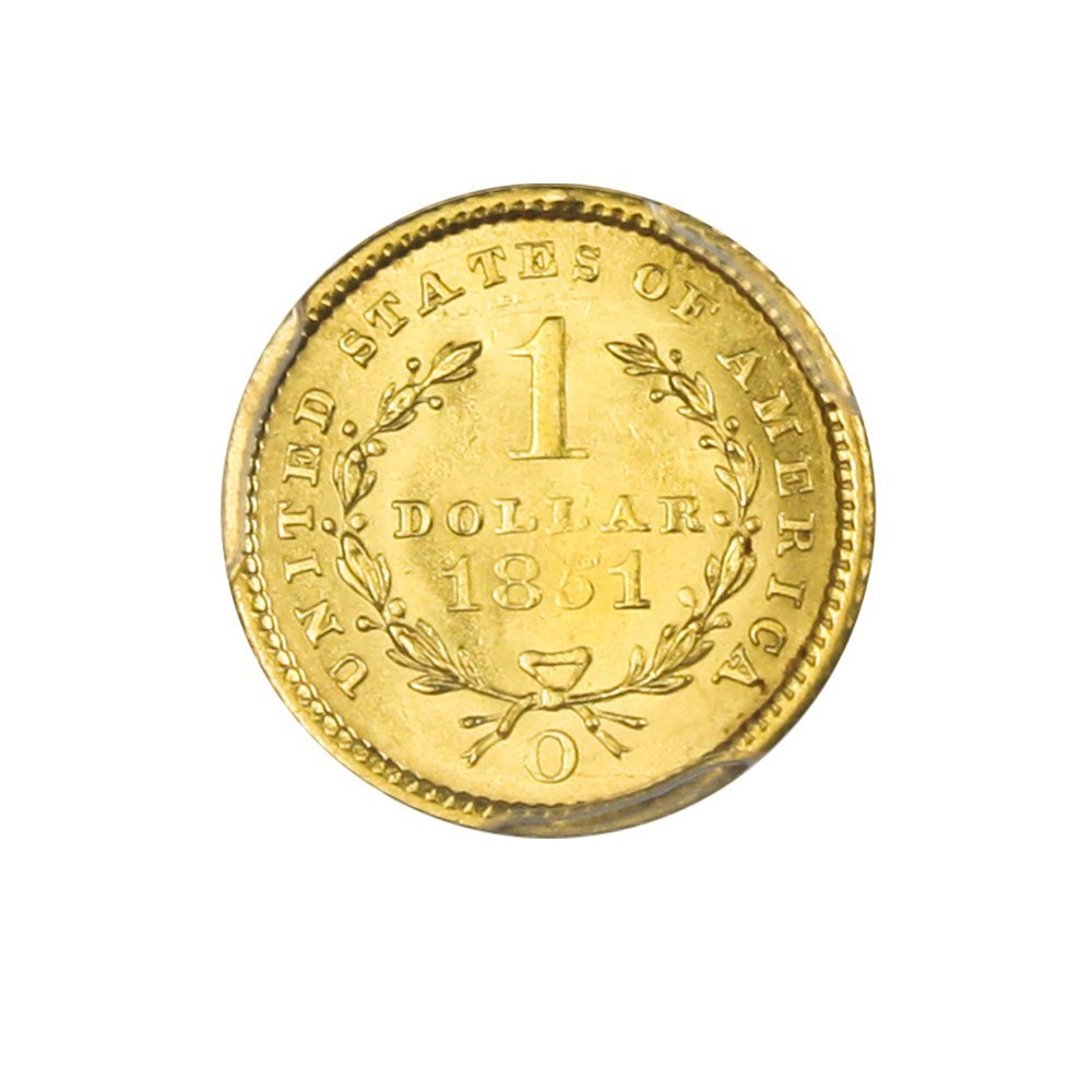1851 O $1 Gold Dollar MS63 PCGS