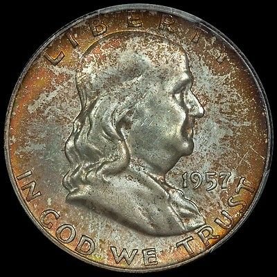 Rare coin for sale: 1957 D Franklin Half Dollar MS-65 PCGS