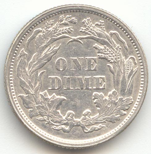 1873 P Seated Liberty Arrows at Date Dime Almost Uncirculated Details -- Reverse
