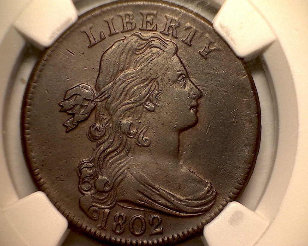 Rare coin for sale: 1802 Draped Bust Penny Choice About Uncirculated Details NGC