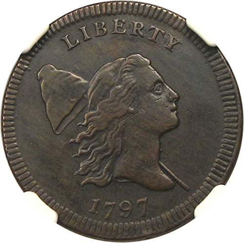 Rare coin for sale: 1797 P Half Cents Plain Edge Half Cent AU50 NGC BN