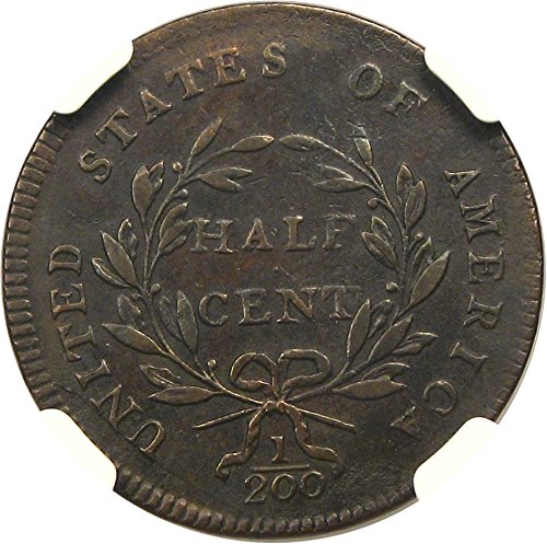 1797 P Half Cents Plain Edge Half Cent AU50 NGC BN